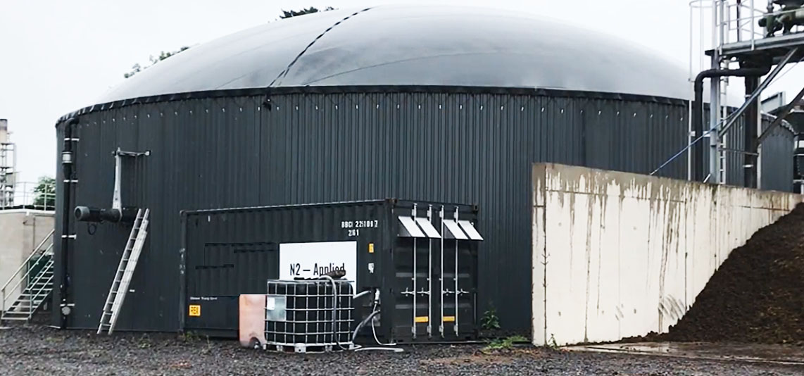N2 Applied’s reactor which takes digestate from the biodigester and turns it into a stable nitrogen fertiliser.