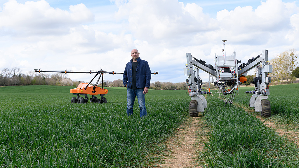 CEO and Co-founder Ben Scott-Robinson stands with Tom and Dick - Per Plant Intelligence and Per Plant Action