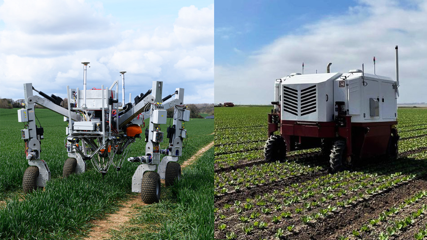 SRC's weeding robot 'Dick' (left) and Carbon Robotics' Autonomous Weeder (right)