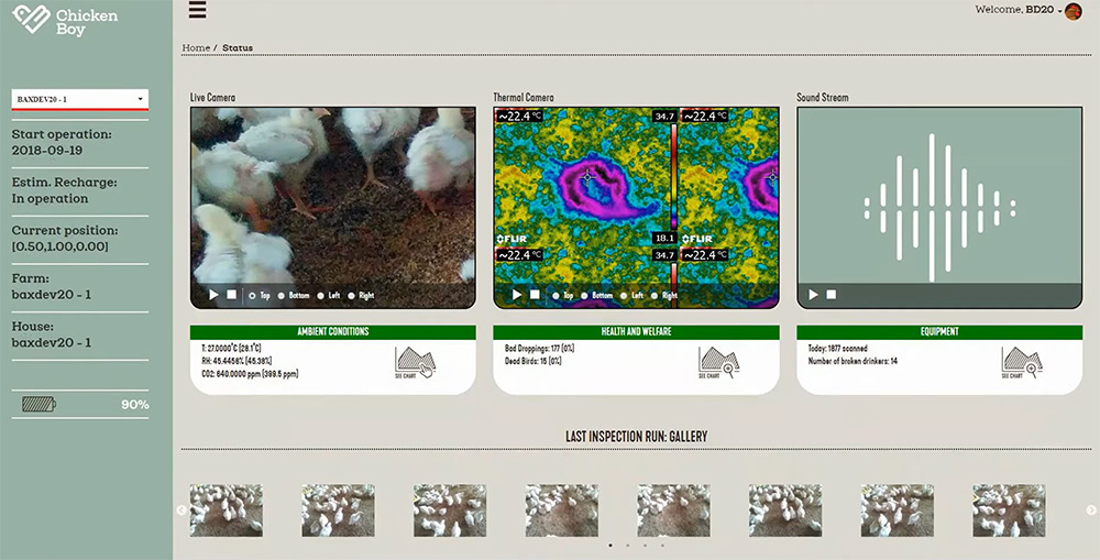 It also uses artificial intelligence (AI) to identify risks to broiler chicken health, welfare and also farm equipment. Farmers, vets and stock persons interact with ChickenBoy through mobile alerts or through Faromatics’ own cloud platform.